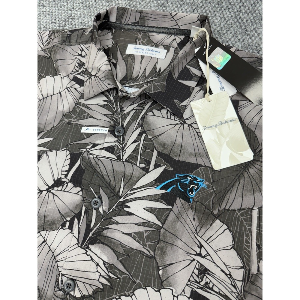 Carolina Panthers Tommy Bahama Men's Large Island Zone NFL Hawaiian Camp Shirt